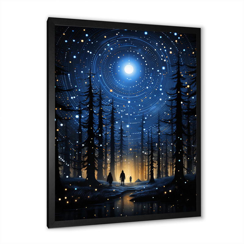 «Alaincourt Native Art Blue Celestial Guardians II», reproduction, Cadre photo noir, H 20 po x l 12 po x P 1 po