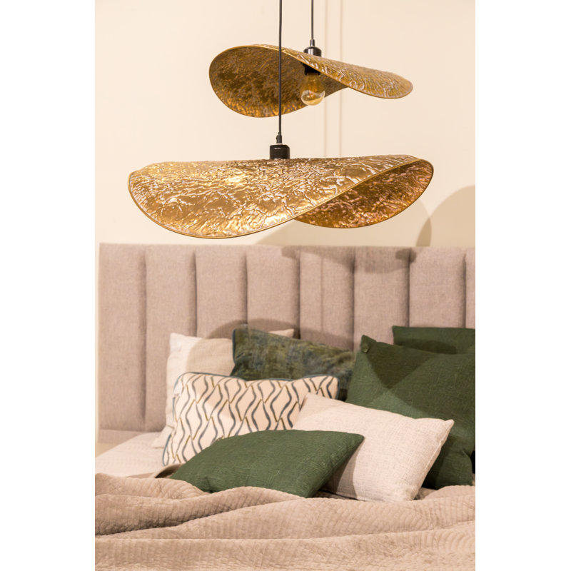 1 - Light Antique Brass Pendant, 16cm H x 43cm W x 51cm D