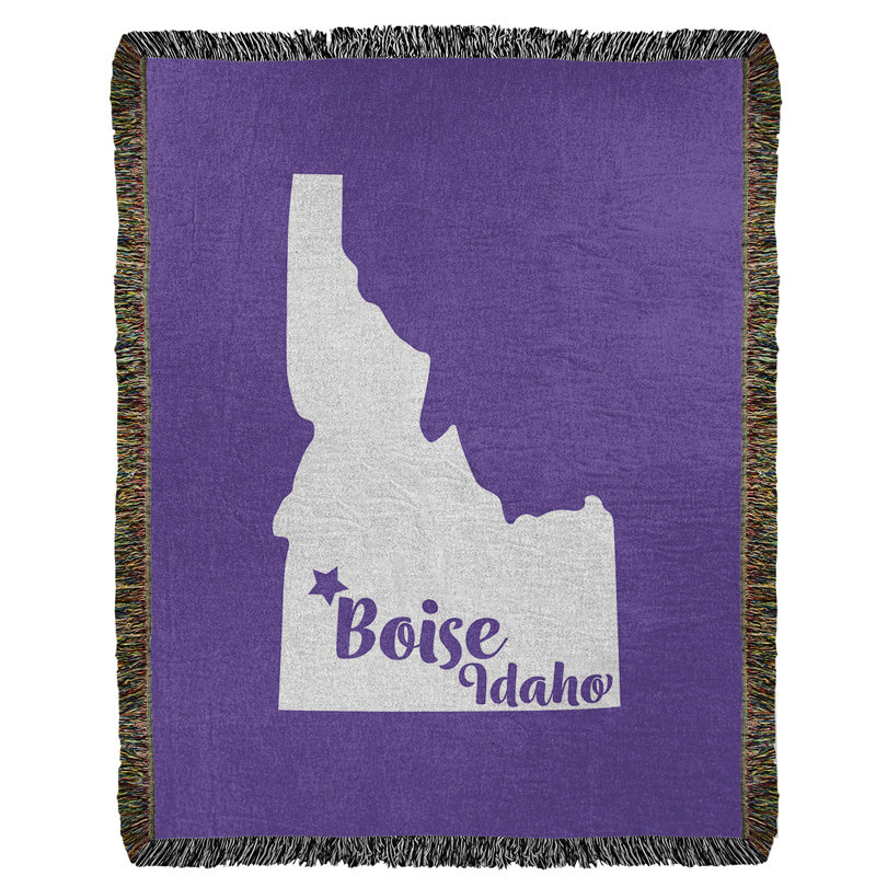 Jeté en coton tissé boise idaho, l 37 po x L 52 po, Mauve