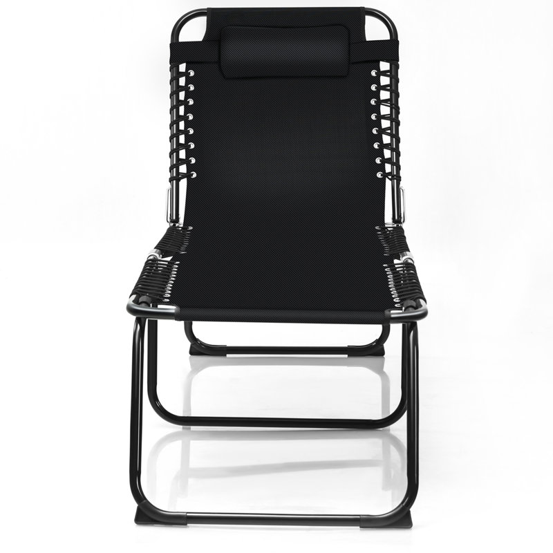 Chaise longue simple inclinable 74 po Mcalpine, Noir