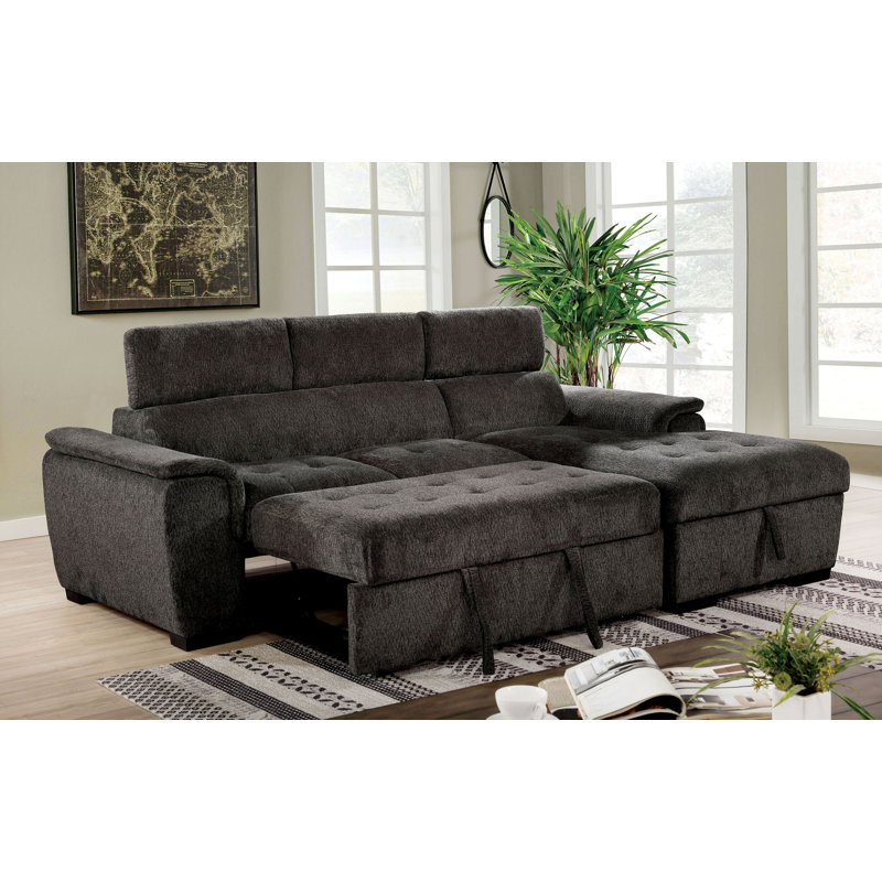 Canapé-lit et chaise longue en chenille de 96 po de large Rossetti