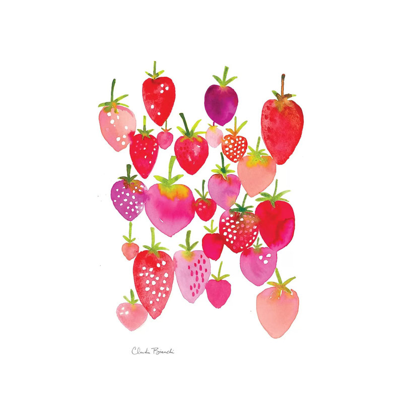 Strawberry Fields by Claudia Bianchi - Painting on Canvas, Wrapped Canvas, 101.6cm H x 66.04cm W x 3.81cm D
