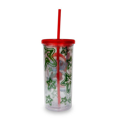 20oz Stitch Tumbler Lid and Straw Travel Metal Cup, Cold and Hot