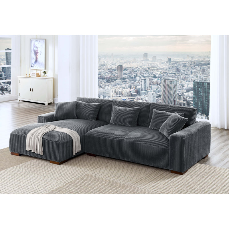 Canapé modulaire 2 pièces rembourré, Gris foncé