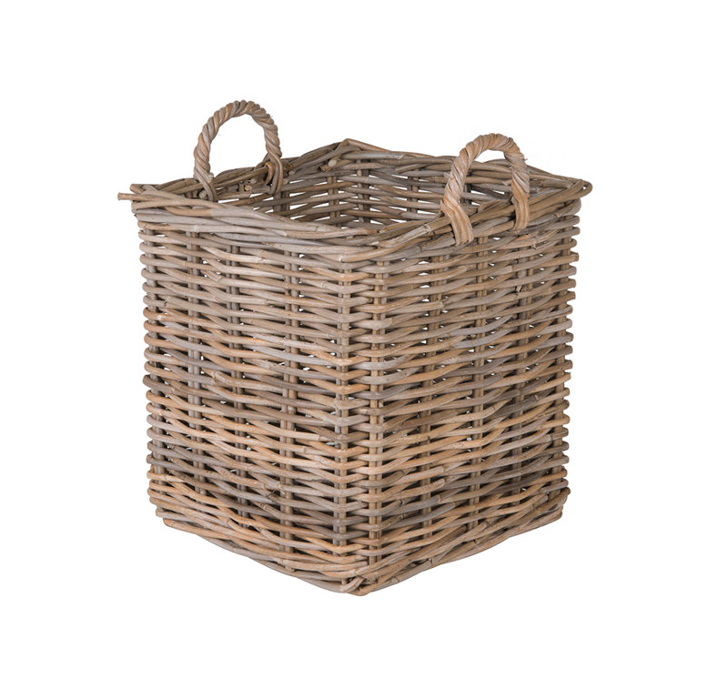 Panier carré en osier Ayriauna, Petit - H 19 po x l 16 po x P 16 po