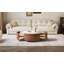 Table basse ronde moderne mobile avec roulettes, 2 tiroirs et plateau en pierre frittée à motif de marbre durable, 29,5 po-1146288777