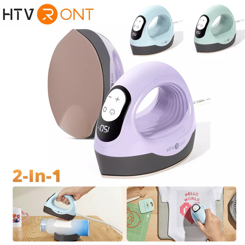 Mini Heat Press - 3 In 1 Small Heat Press Machine For T-shirts Shoes Caps Mugs With Innovative 2 In 1 Curved & Flat Heat Plate - Mini Iron Heat Press 3 Customized Temp & Time Fast Heating