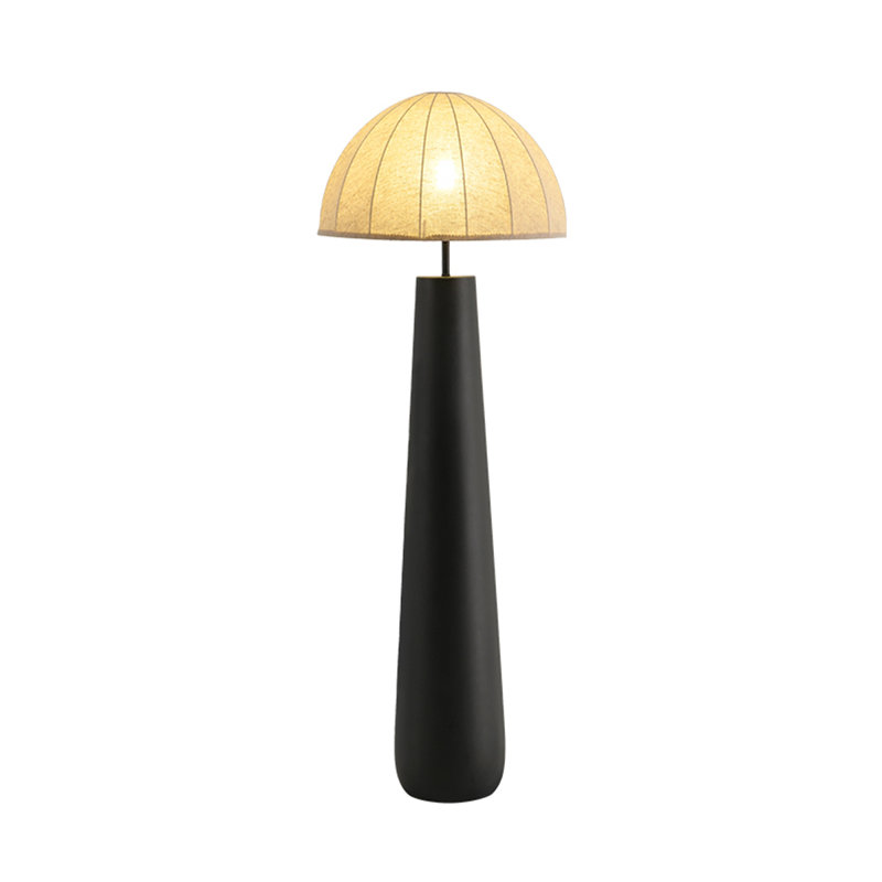 Modern Minimalist Rotational Molding Fabric Floor Lamp, Black