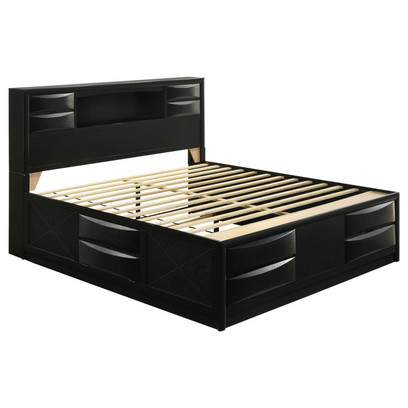 Jazz Black Eastern King Storage Bed, King