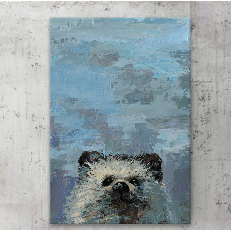 «What Up Raccoon», reproduction sur toile tendue, H 36 po x l 24 po x P 1,5 po