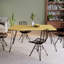 Purtell Oak Unfinished Solid Wood Top Metal Base Dining Table-55350987-55351024