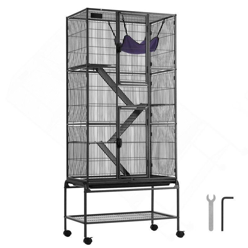 Cage à furet à 4 niveaux 69 po avec 3 rampes