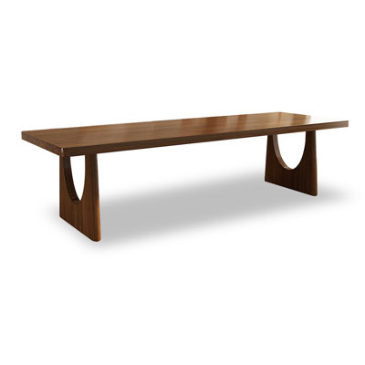 Brown Rectangular Solid Wood Dining Table
