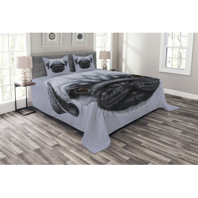 Adysun Black/White Microfiber Bedspread Set