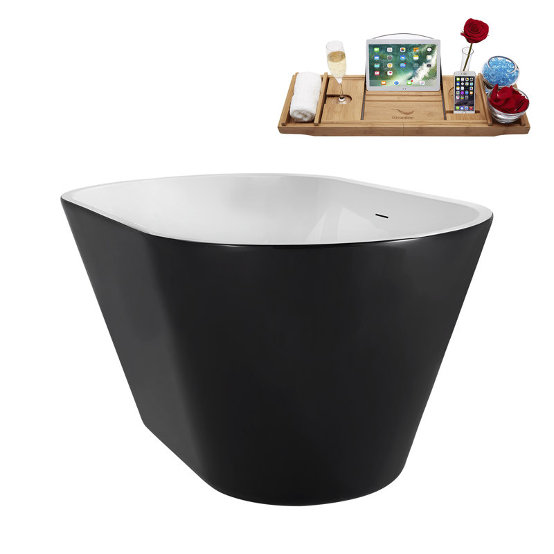 Baignoire autoportante 54 po avec drain interne Streamline, Or brossé