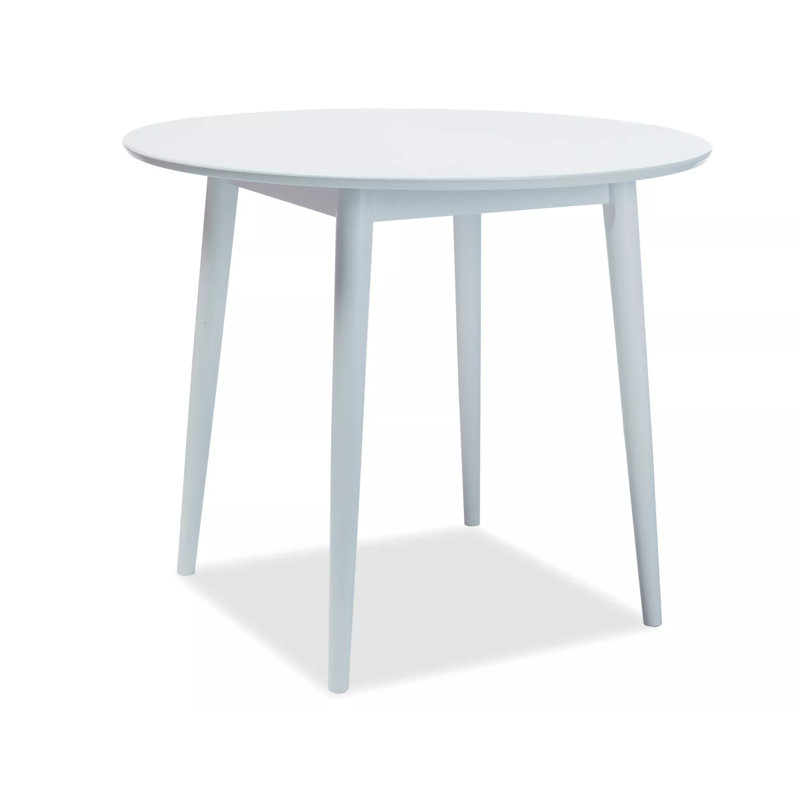 Round Dining Table, 75 x 90 x 90cm, White, White