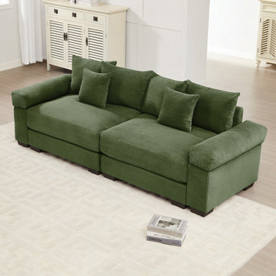 Coussin modulaire surdimensionné de 92 po avec accoudoirs extra larges en velours côtelé modulaire Cloud