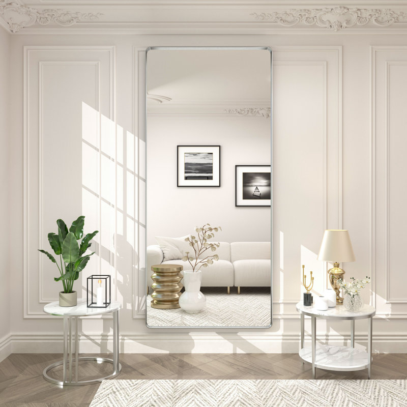 Miroir mural Aevar, 72 po x 32 po, Argent brossé