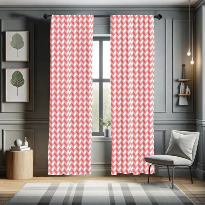 Zigzags Triangular Striped Semi-Sheer Rod Pocket Sliding Panel