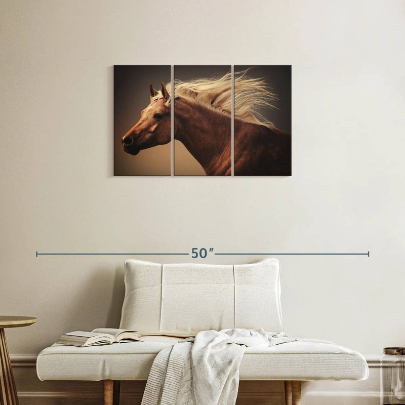 Blonde Chestnut Horse, 20" H x 33" W