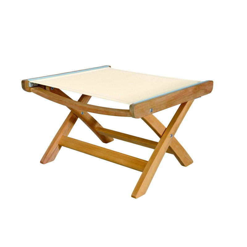 St. Tropez Outdoor Teak Ottoman, Slate