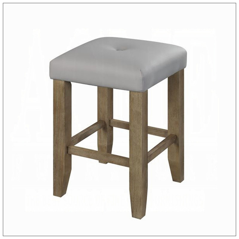 Tabourets gris et chêne à hauteur de comptoir (ensemble de 2)