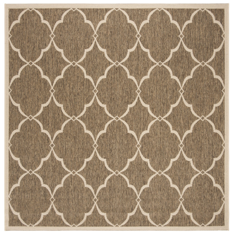 Tapis d'intérieur / extérieur à motif géométrique Adler, Carré 6 pi 7 po