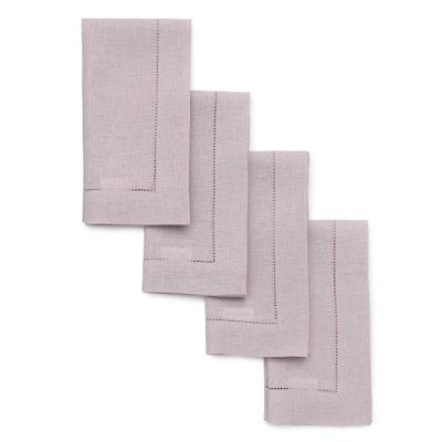 100% Pure Linen Hemstitch Dinner Napkins - Classic Hemstitch