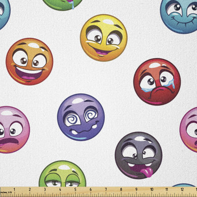 Dequarius Cartoon Faces in Colorful Multi-Purpose Fabric