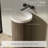 Monblari 18" Round Solid Surface Bathroom Pedestal Sink Matte White
