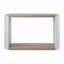 Table contemporaine avec finition brillante et tablette de rangement ovale moderne