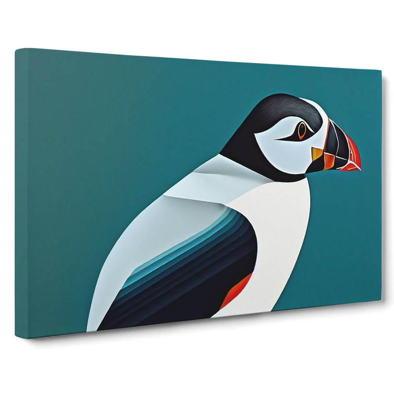 Magnificent Puffin Bird - Wrapped Canvas, 35cm H x 50cm W x 3cm D