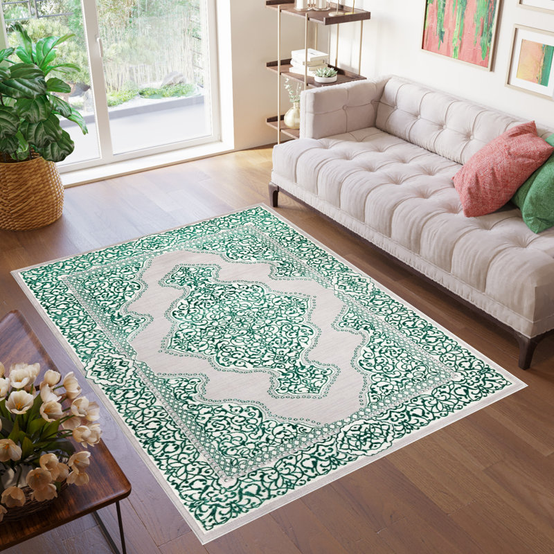 Carenda Floral Area Rug, Rectangle 60 x 110cm