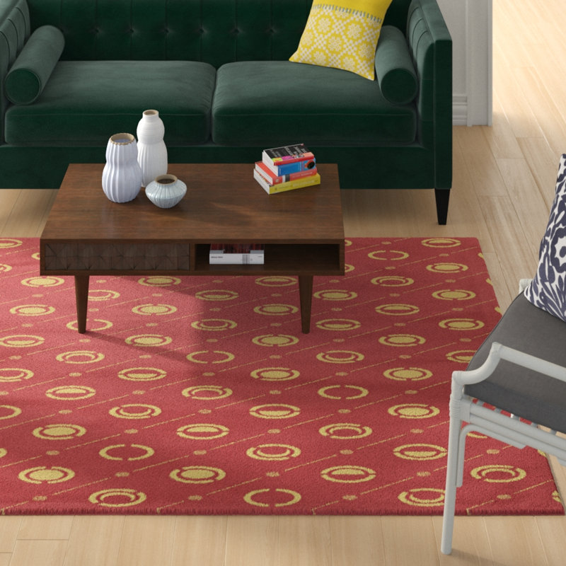 Skeffingt Polka Dots Indoor Rug, Rectangle 5' x 7'