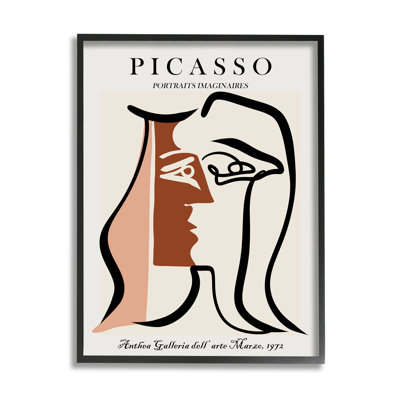 " Traditional Abstract Picasso Portrait Imaginary Faces Terracotta "