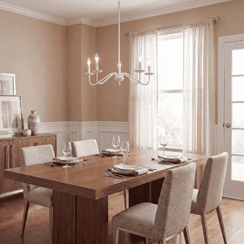 Mateos 5-Light Chandelier In Natural Brass, Natural Brass