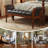 Westcliffe Mid-Century Retro 54" Button-Tufted PU Leather Ottoman Bench with Curved Armrests-2047868297