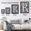 Wall Art Print Letter R in Bright Watercolour Flowers Cute Floral Word Art Poster