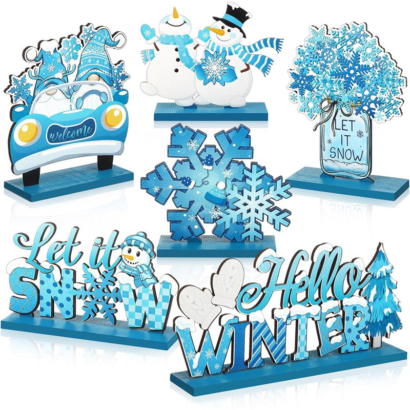 Centres de table en bois Hello Winter