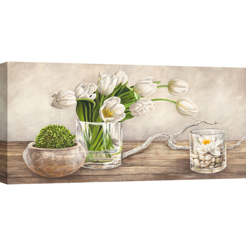 Arrangement With Tulips by Remy Dellal - Wrapped Canvas Print, 50cm H x 100cm W x 4cm D