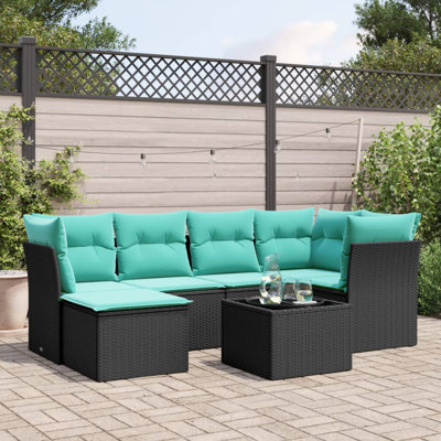 Ensemble de canapé de patio 7 pièces avec coussins 7 pièces