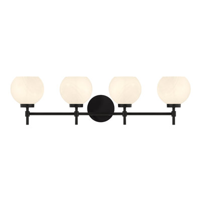 Hannah 4-Light Bathroom Vanity Light in Matte Black