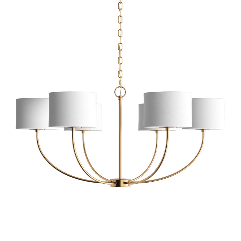 Tanyel 6 - Light Dimmable Chandelier, Burnished Brass