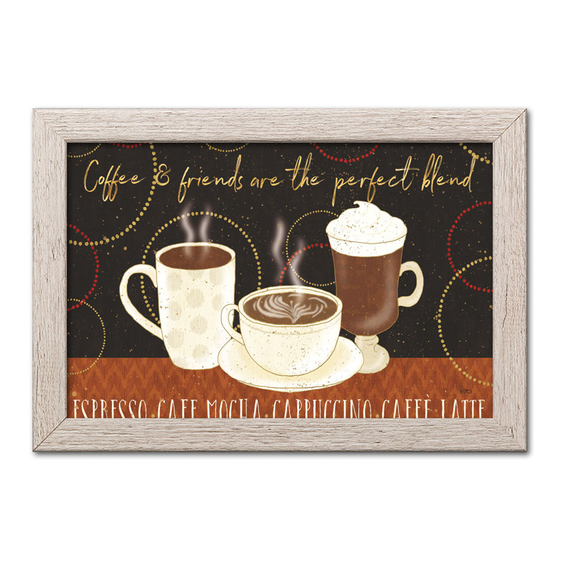 « fraîche café i », impression, H 12 po x l 18 po x P 0,75 po, Papier encadré patiné