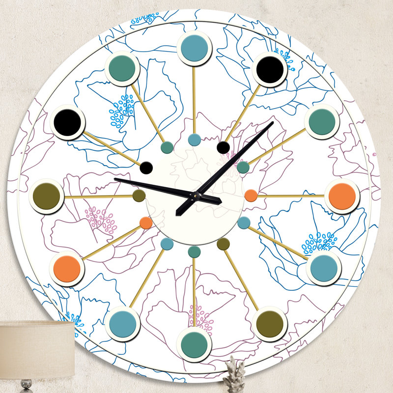 Horloge murale rétro Mid-Century, Moyenne