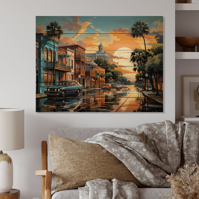 City Charleston Popart III sur bois, H 24 po x l 32 po x P 0,78 po