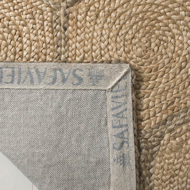 Tapis en jute et coton tissés à la main en fibre naturelle avec latex, Tapis de couloir 2 pi 6 po x 8 pi