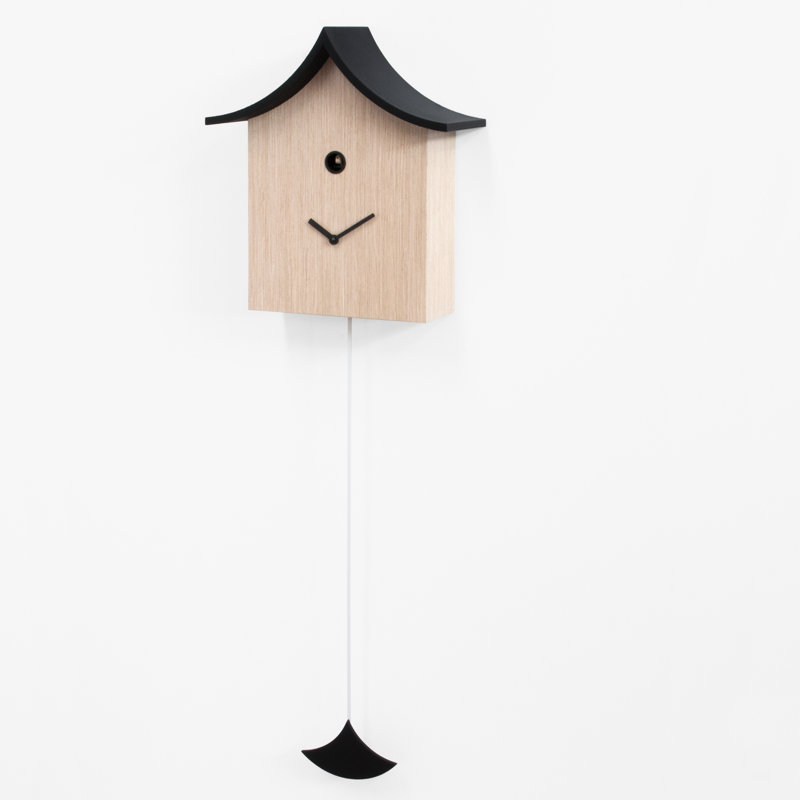 Hillsborough Wood Wall Clock, Light Wood and Black