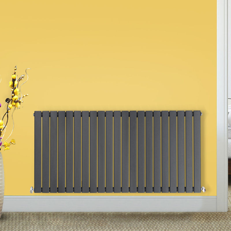 Shonta Horizontal Single Flat Panel Radiator, 60cm H x 102cm W, Anthracite