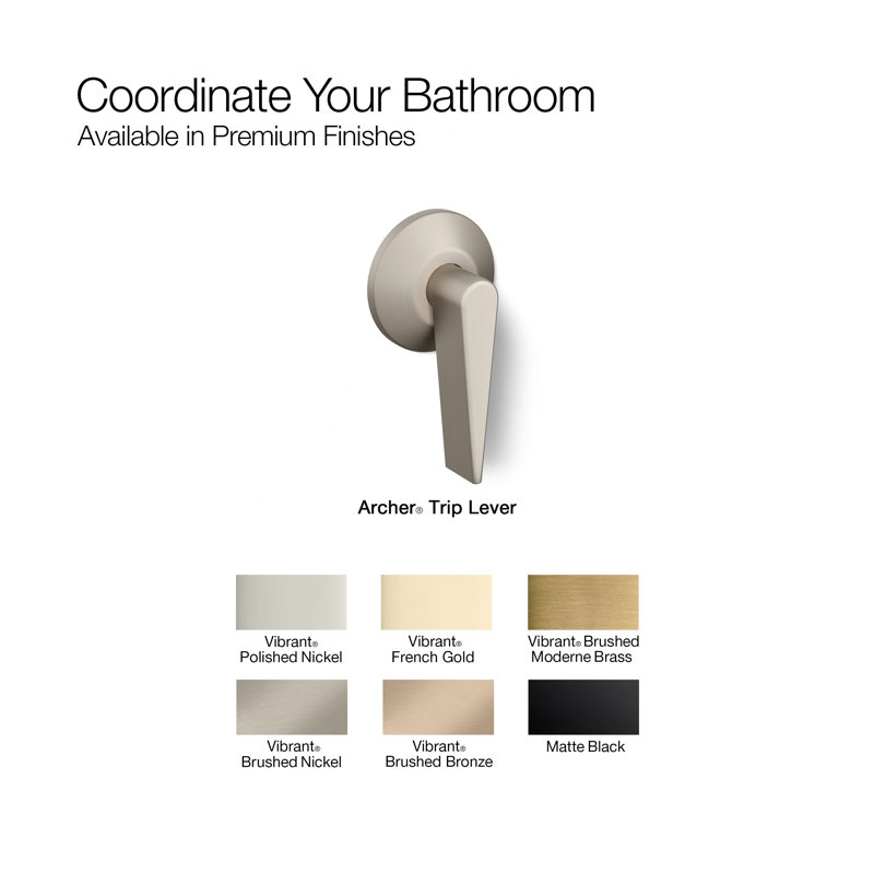 Archer Trip Lever, Vibrant Brushed Nickel